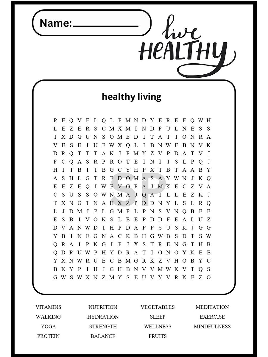 Healthy Living Word Search | Fun Health & Wellness Activity product image (2)