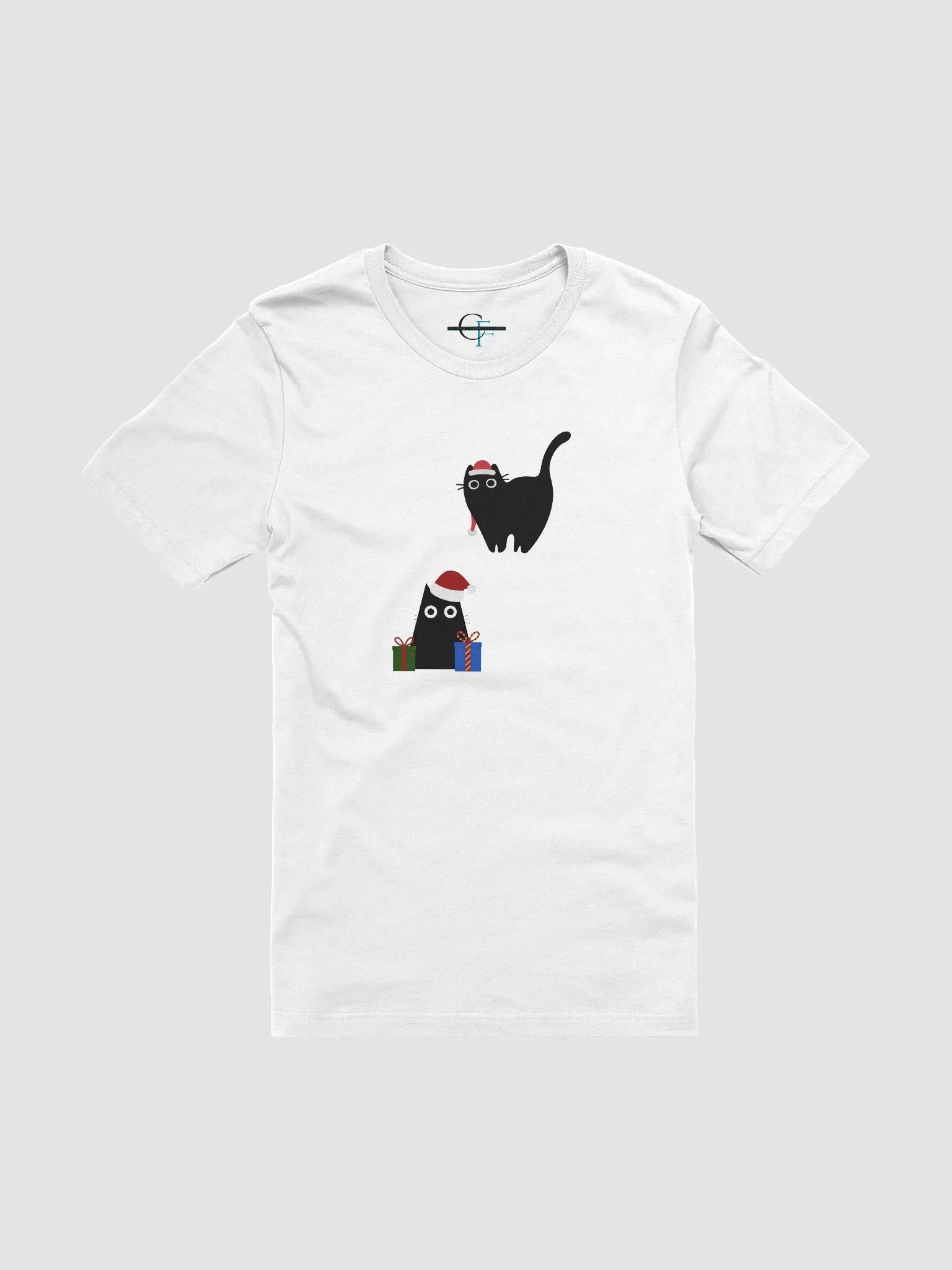 Christmas Cats Duo T-Shirt, Black Cat Christmas product image (1)