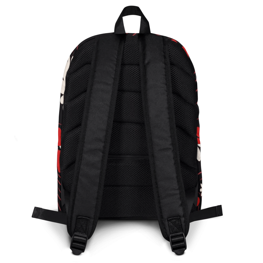 Versatile Medium-Sized Backpack 🔴 RED AND WHITE FLOWERS ⚫️ ⚪️ YIN AND YANG product image (8)