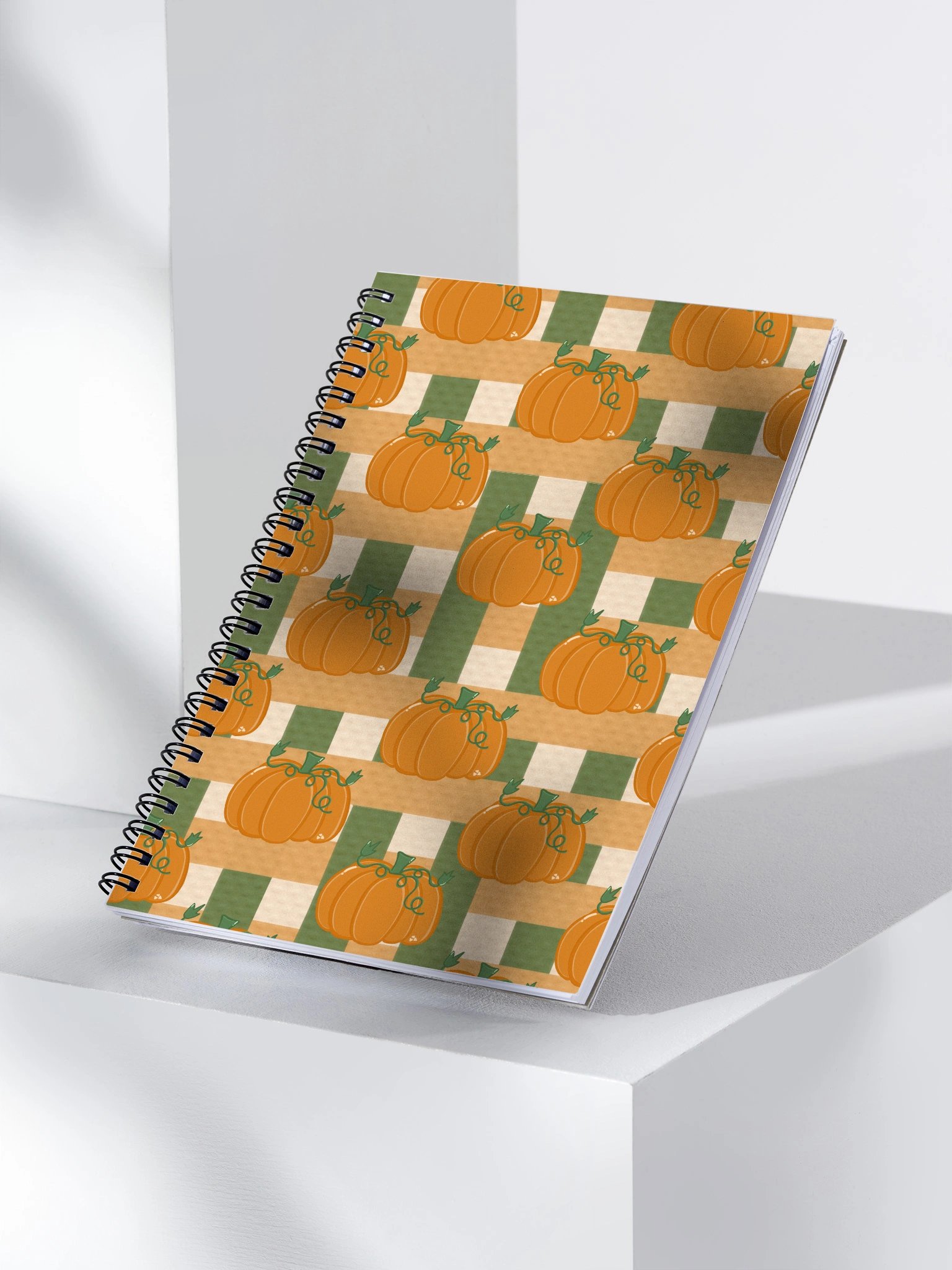 Pumpkin Plaid Spiral Notebook product image (4)