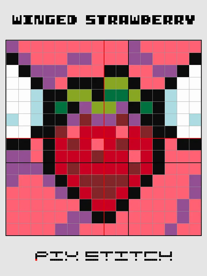 Winged Strawberry Pixel Art product image (2)