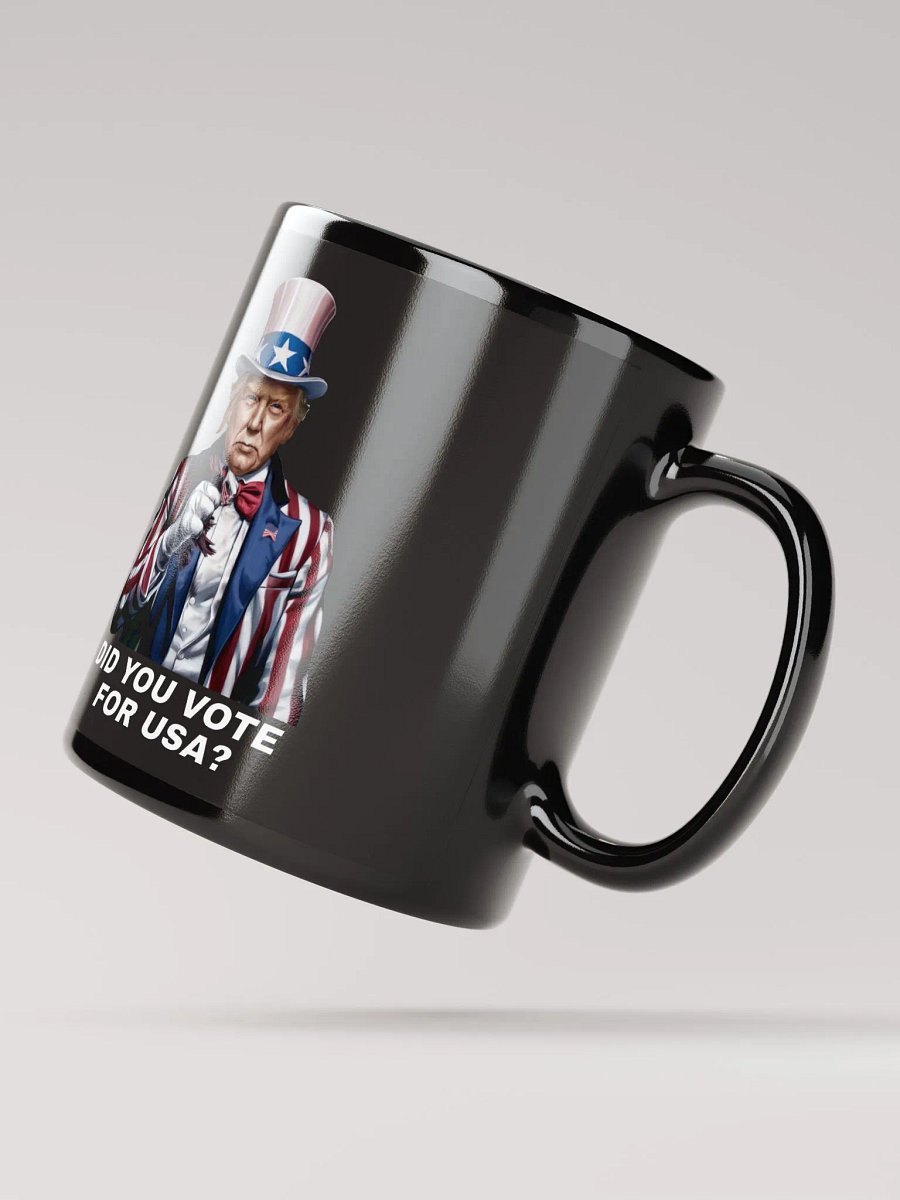 Patriotic Pointing Uncle Sam Black Mug | Donalt Trump 