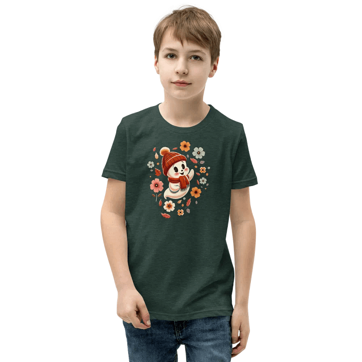 Ghost in a Hat Floral Kids T-Shirt product image (16)