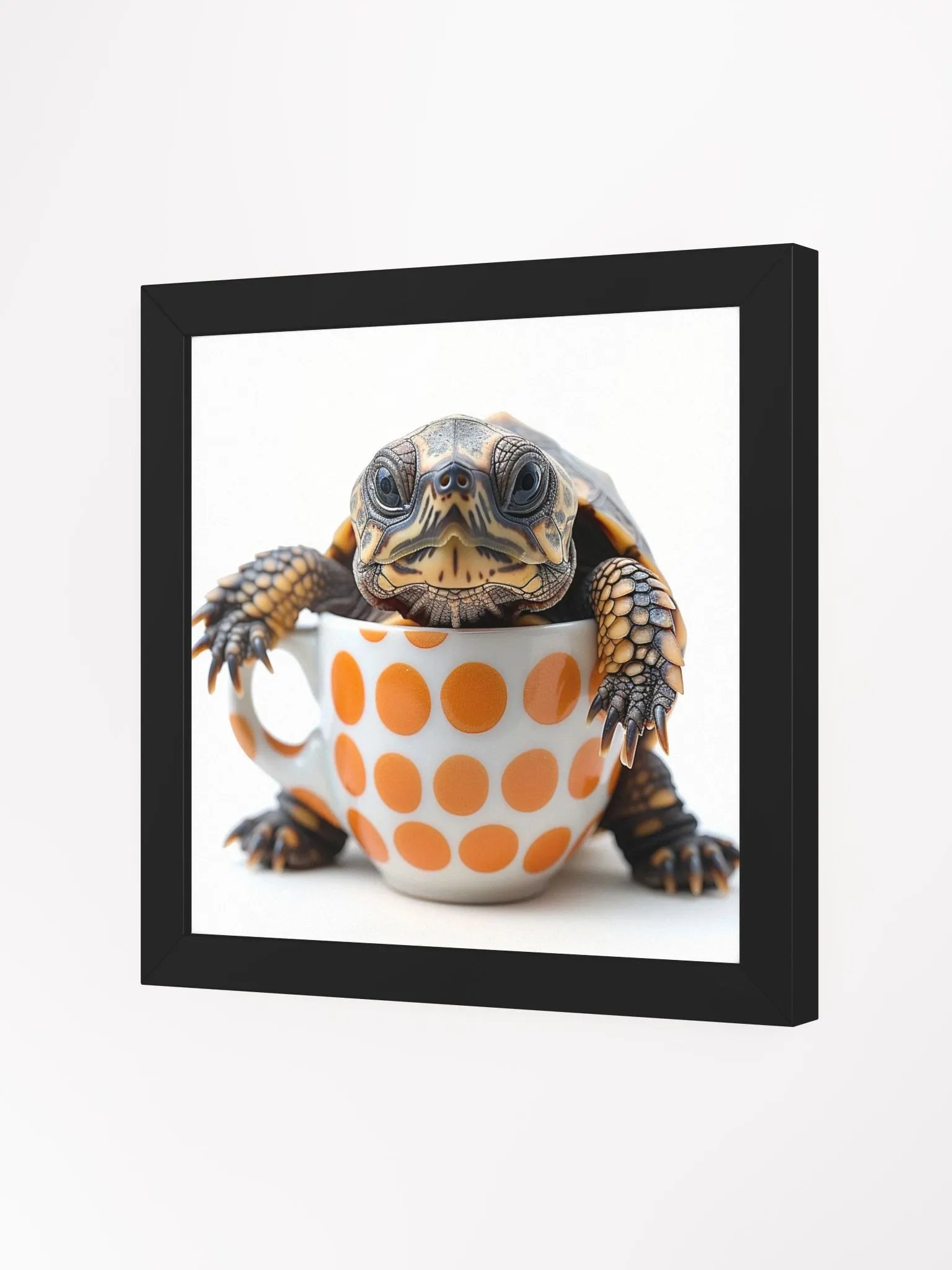 Coffee Lover Cute Box Turtle Framed Wall Art product image (2)