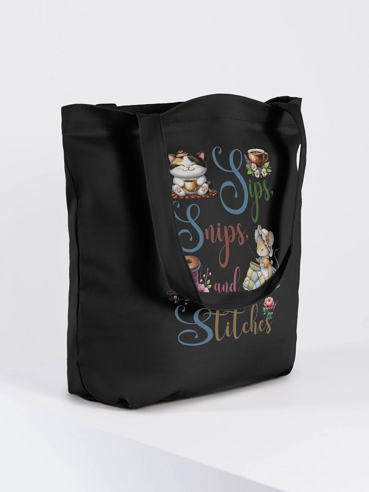 Sips Sips and Stitches Eco Tote Bag product image (1)