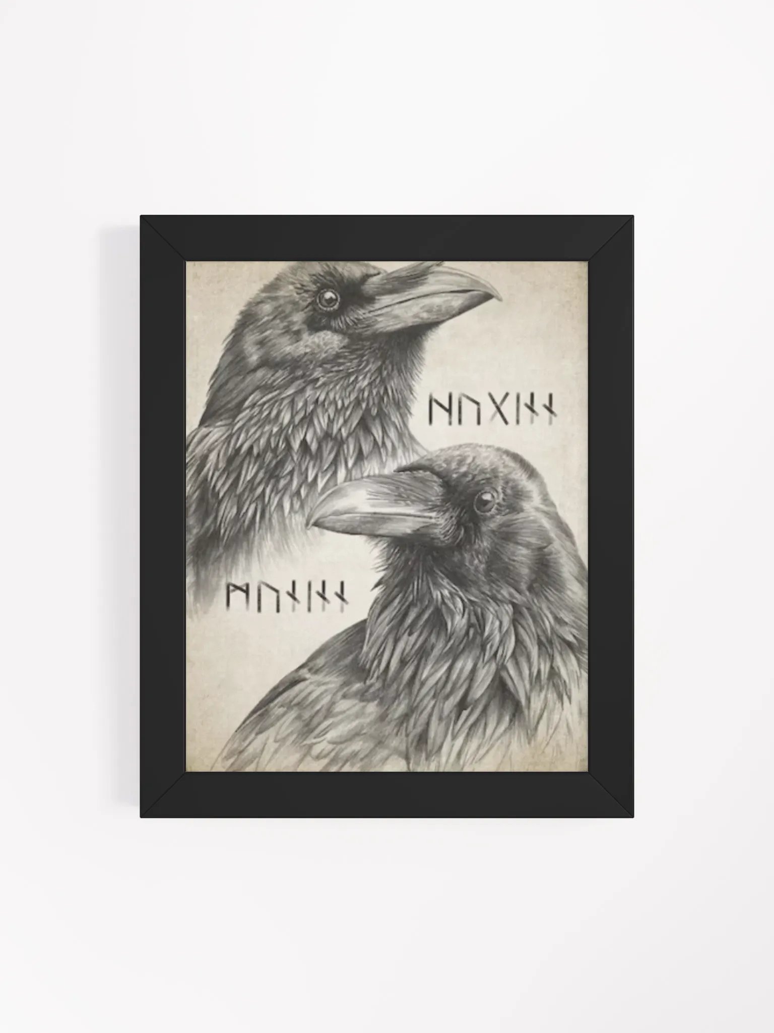 “Eyes of the Allfather: Huginn & Muninn Raven Runes Print” product image (44)