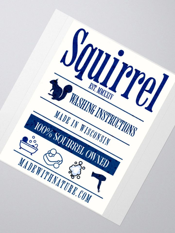 squirrel washing instructions, Kiss Cut Stickers product image (4)