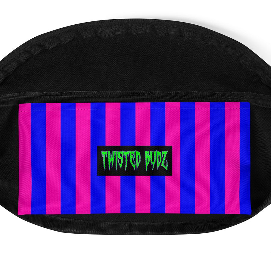 Sea Witch Star Circus Stripes Fanny Pack, Twisted Neon Pink Blue Bag, Cotton Candy Color Accessory product image (3)