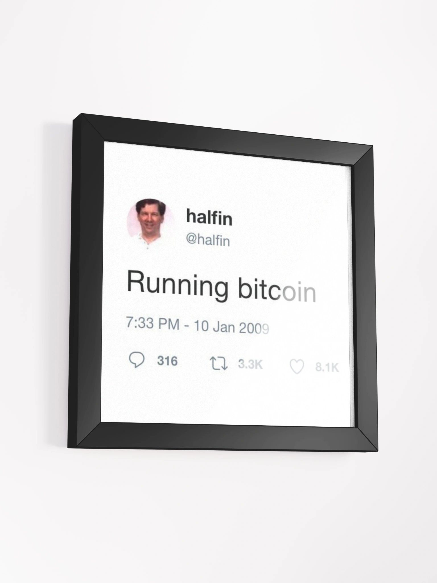 Running bitcoin - Hal Finney Tweet Framed product image (40)