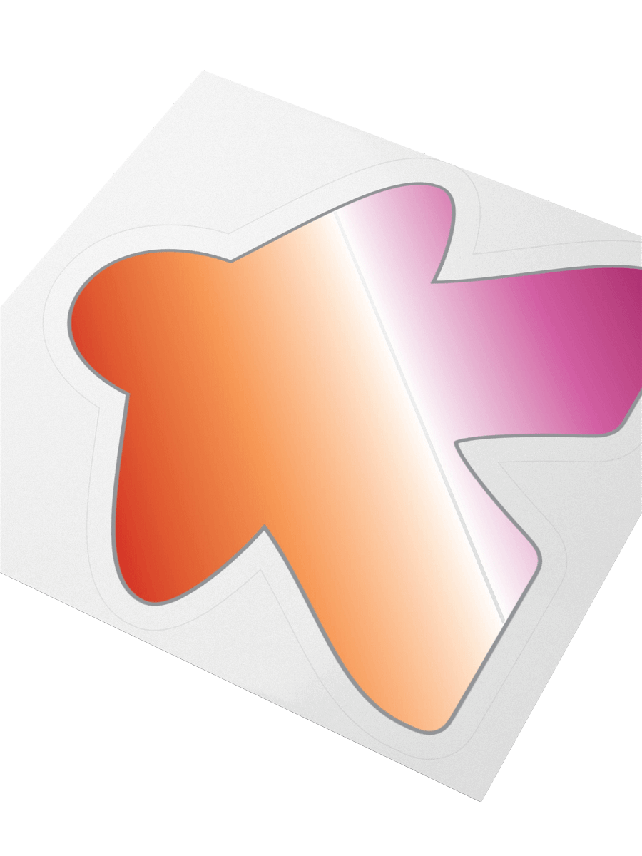 Lesbian Pride Gradient Meeple Sticker product image (7)