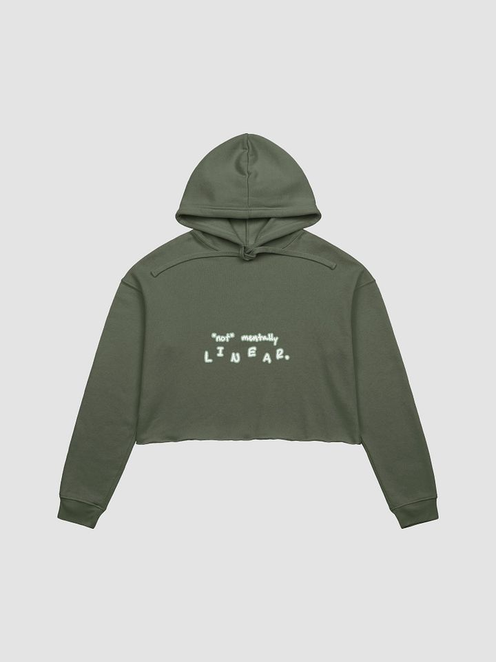 *not* mentally linear (lined design, #96B697) fleece cropped hoodie product image (14)