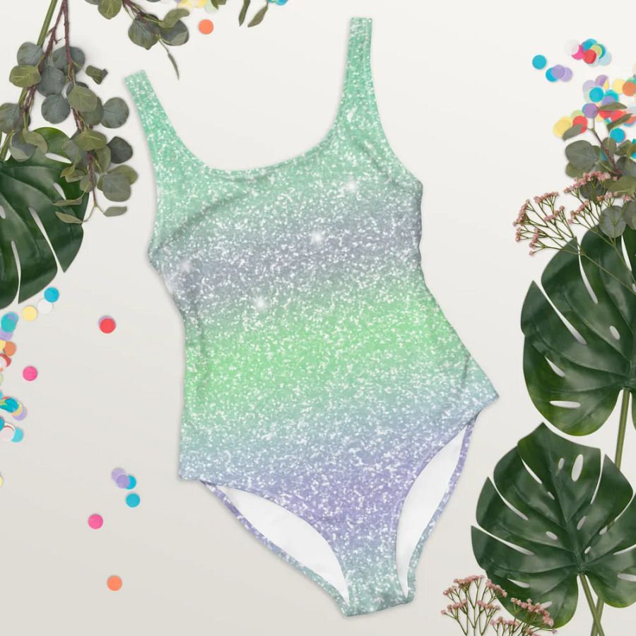 Glitter Unicorn Texture Design One Piece Swimsuit (3) product image (10)