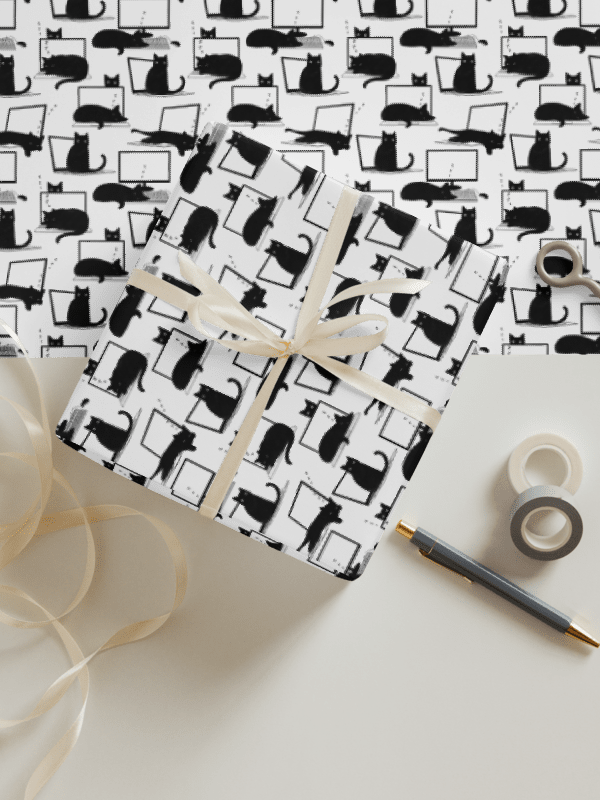 Cats Sleeping on Laptops Wrapping Paper, 3 Pack product image (1)