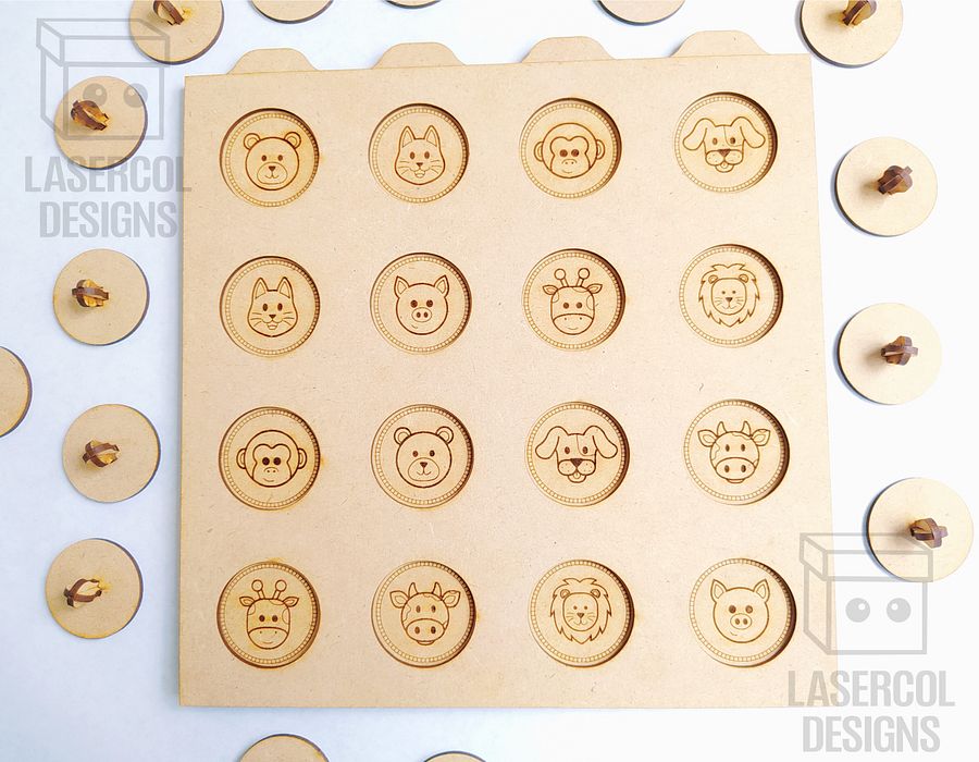 Memory Game (Animals) Version 1 - Laser Cut Files product image (2)