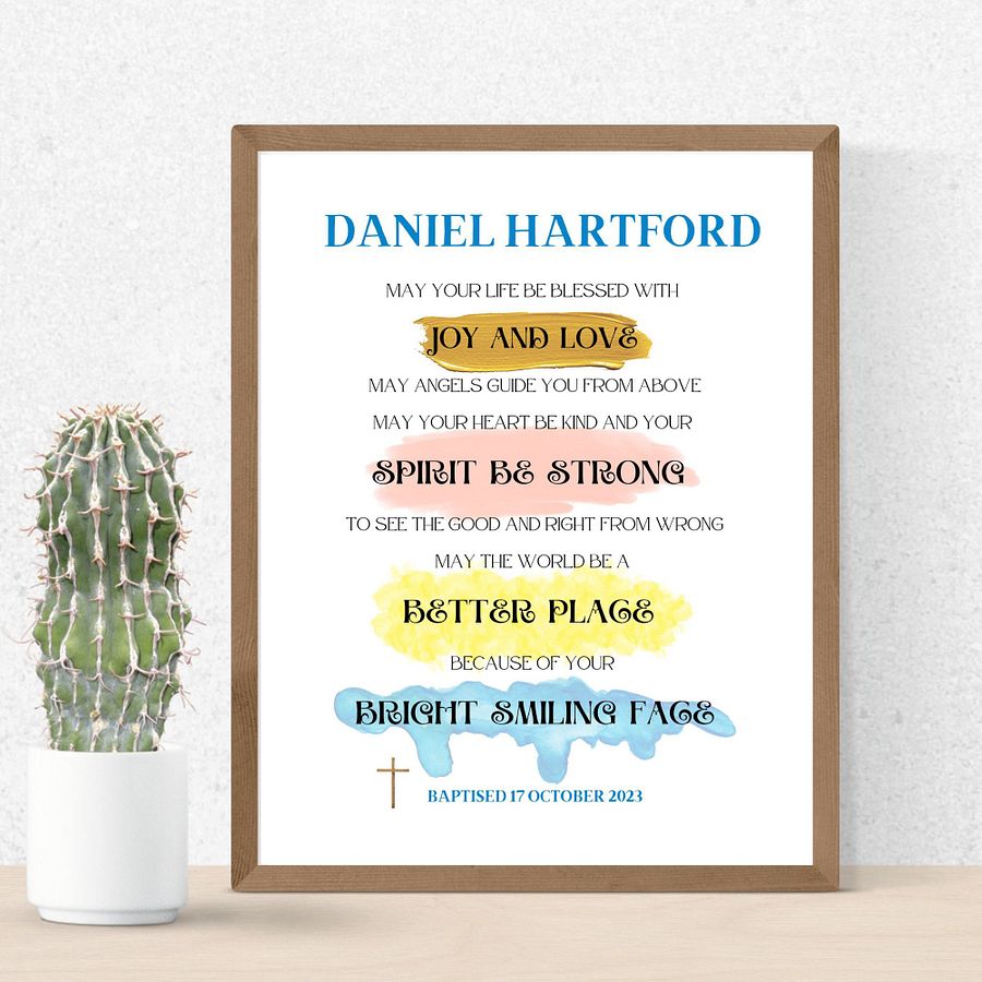 Inspirational Poetic Pray Baptism Canva Template product image (2)