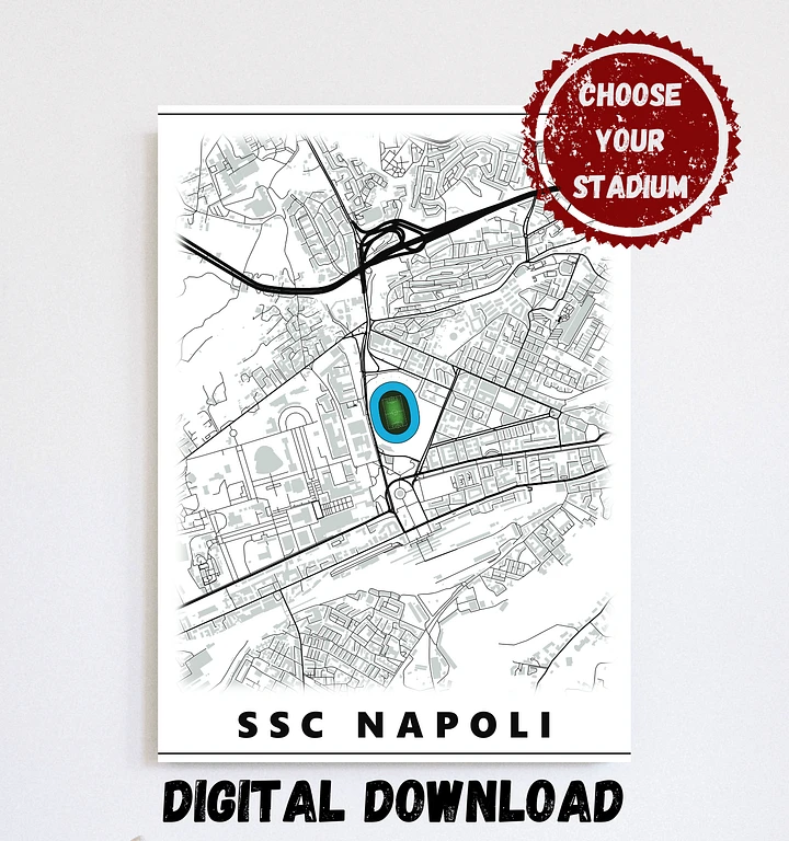 Stadio Diego Armando Maradona Map Design Digital Download product image (1)