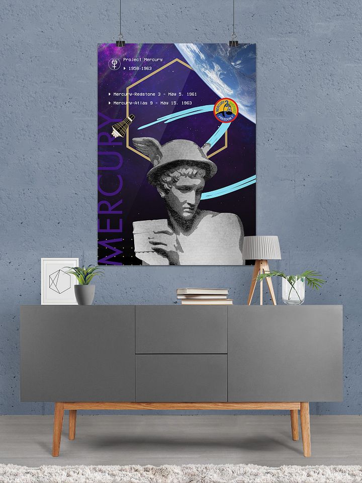 Synthwave NASA Project Mercury (1958–1963) [synthwave/vaporwave/retrowave] — space poster, retrowave poster, neon poster, aesthetic poster product image (2)