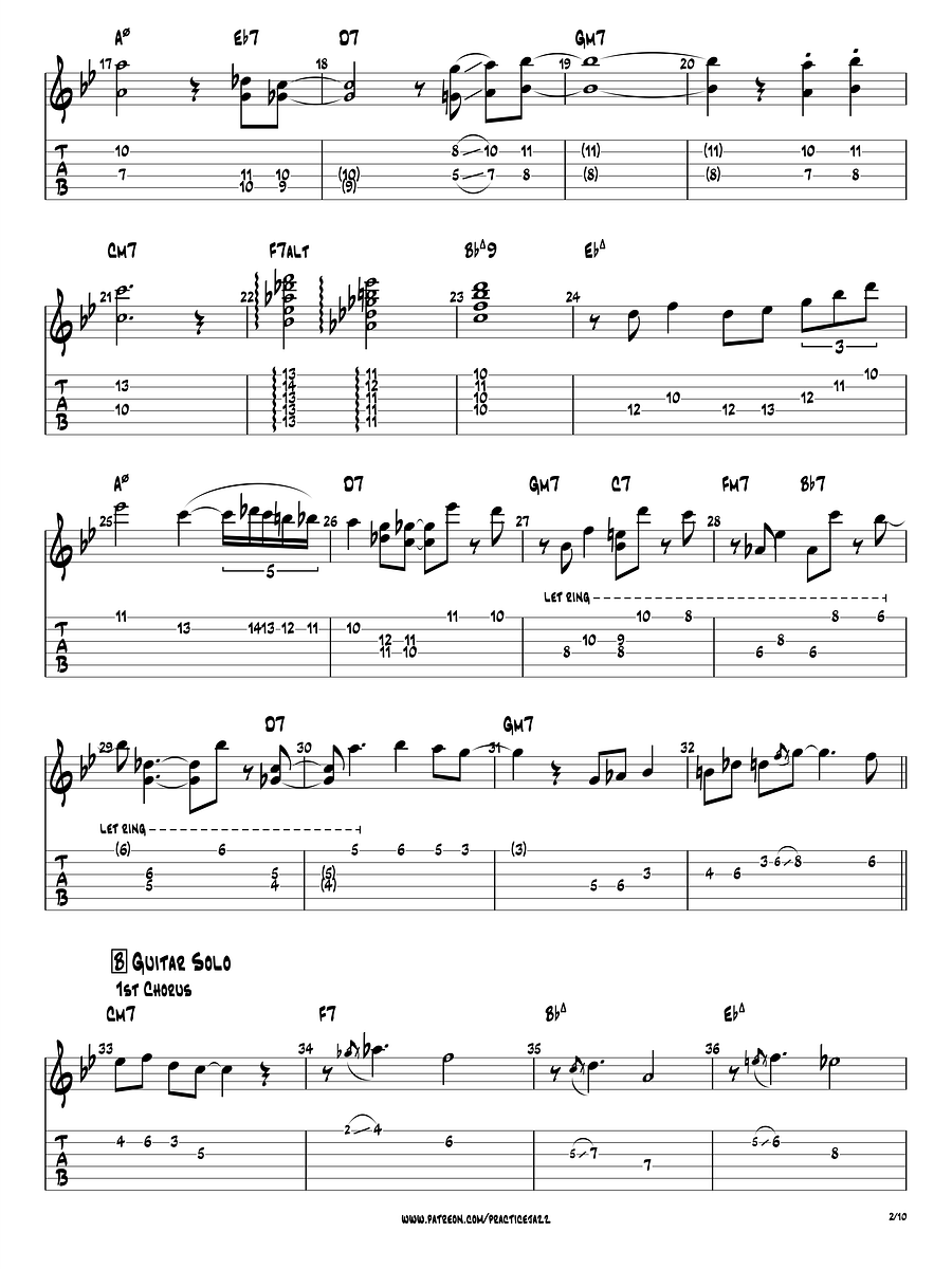 (Transcription PDF) Autumn Leaves - Jim Hall 1972, Alone Together product image (3)