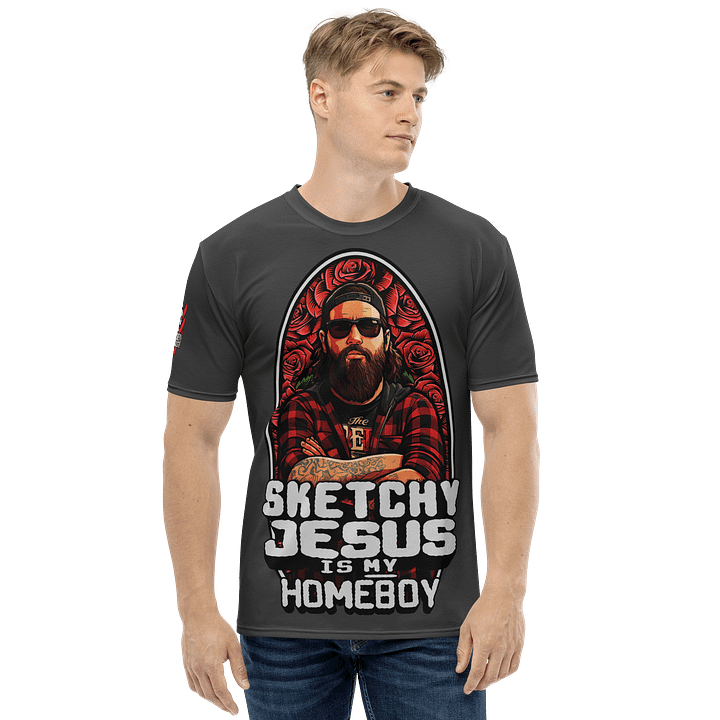 "Sketchy Jesus Is My Homeboy" All Over Print T-Shirt product image (1)