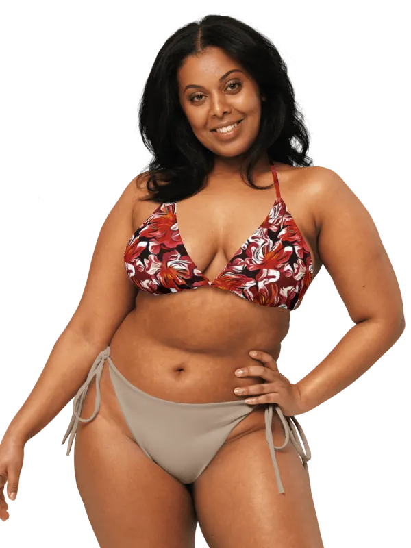 Fire Flower | Recycled Padded String Bikini Top product image (1)