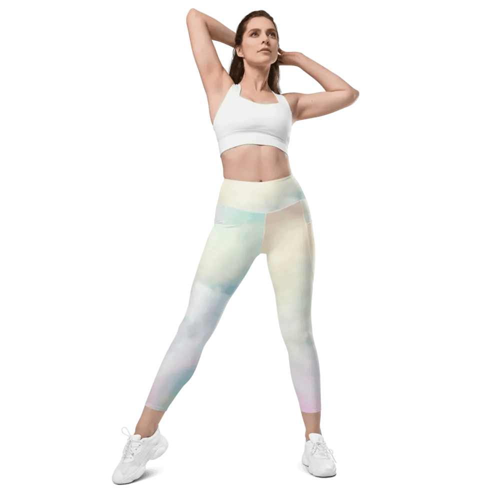 Blur cloud rainbow Design Leggings with Pocket - V1 product image (6)