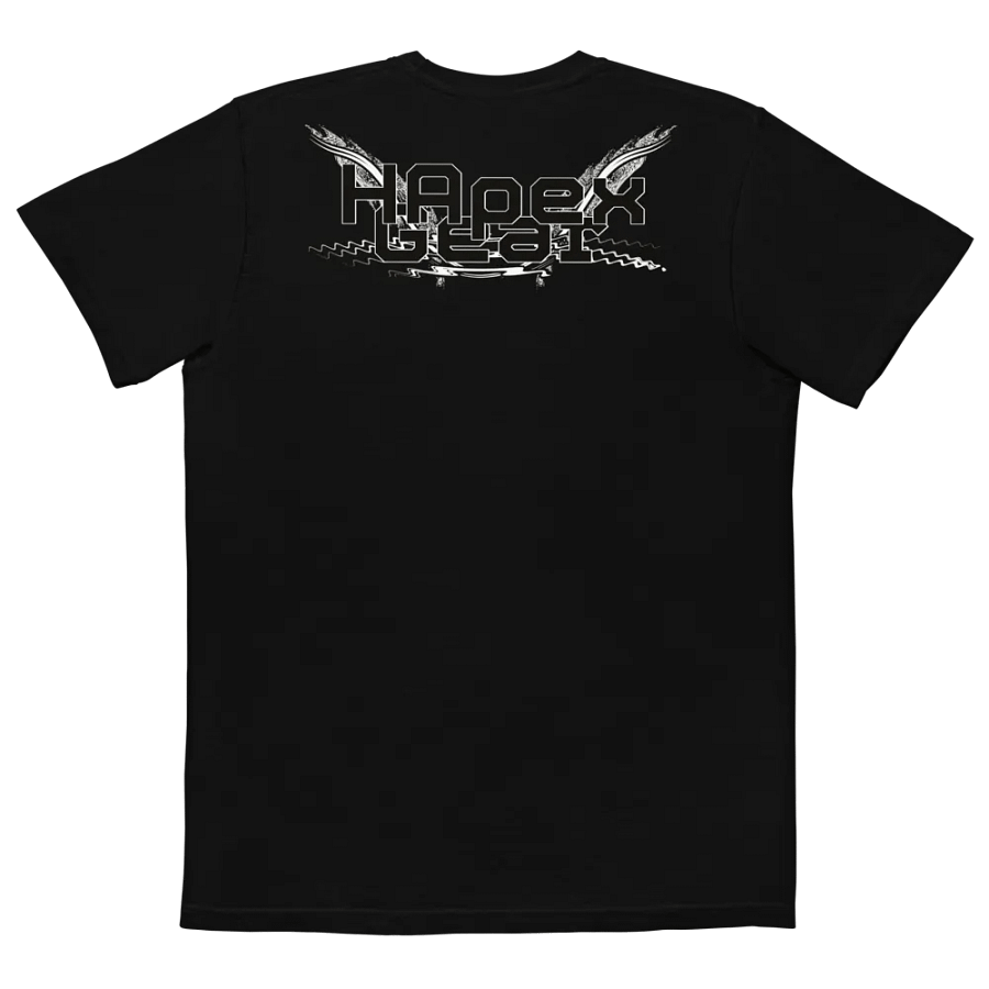 Unisex Garment-Dyed Pocket T-Shirt - Black HApex Gear White Logo product image (5)