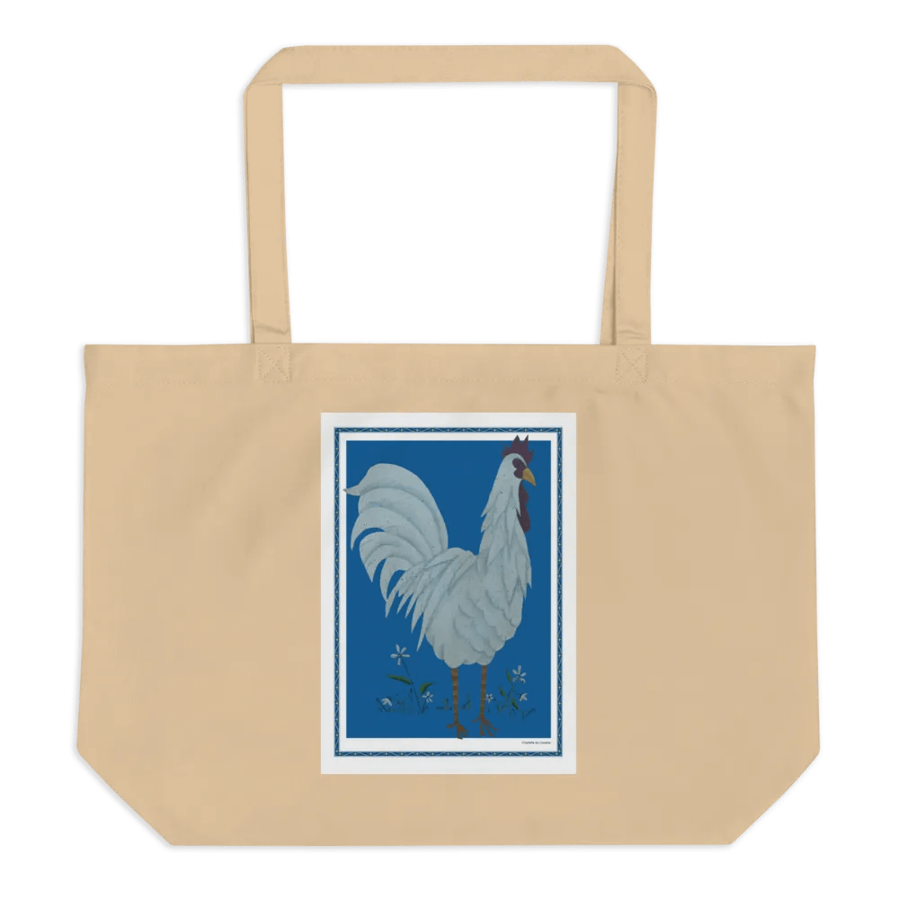 Eco Friendly Tote Bag with Chicken and Blue Background product image (1)
