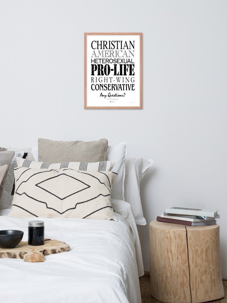 Patriotic Conservative Christian, Pro Life Right Wing Framed poster, Heterosexual American Pride Poster, Political Graphic Poster Print product image (3)