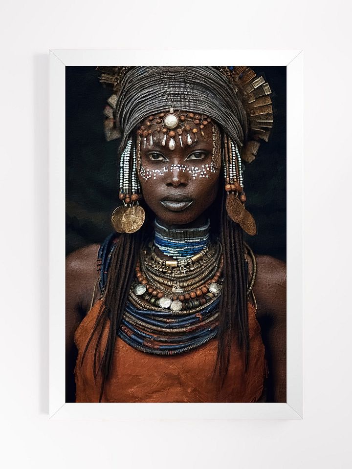 African Woman in Traditional Head Dress, Multi-Colored Jewelry Poster Print, Framed product image (10)