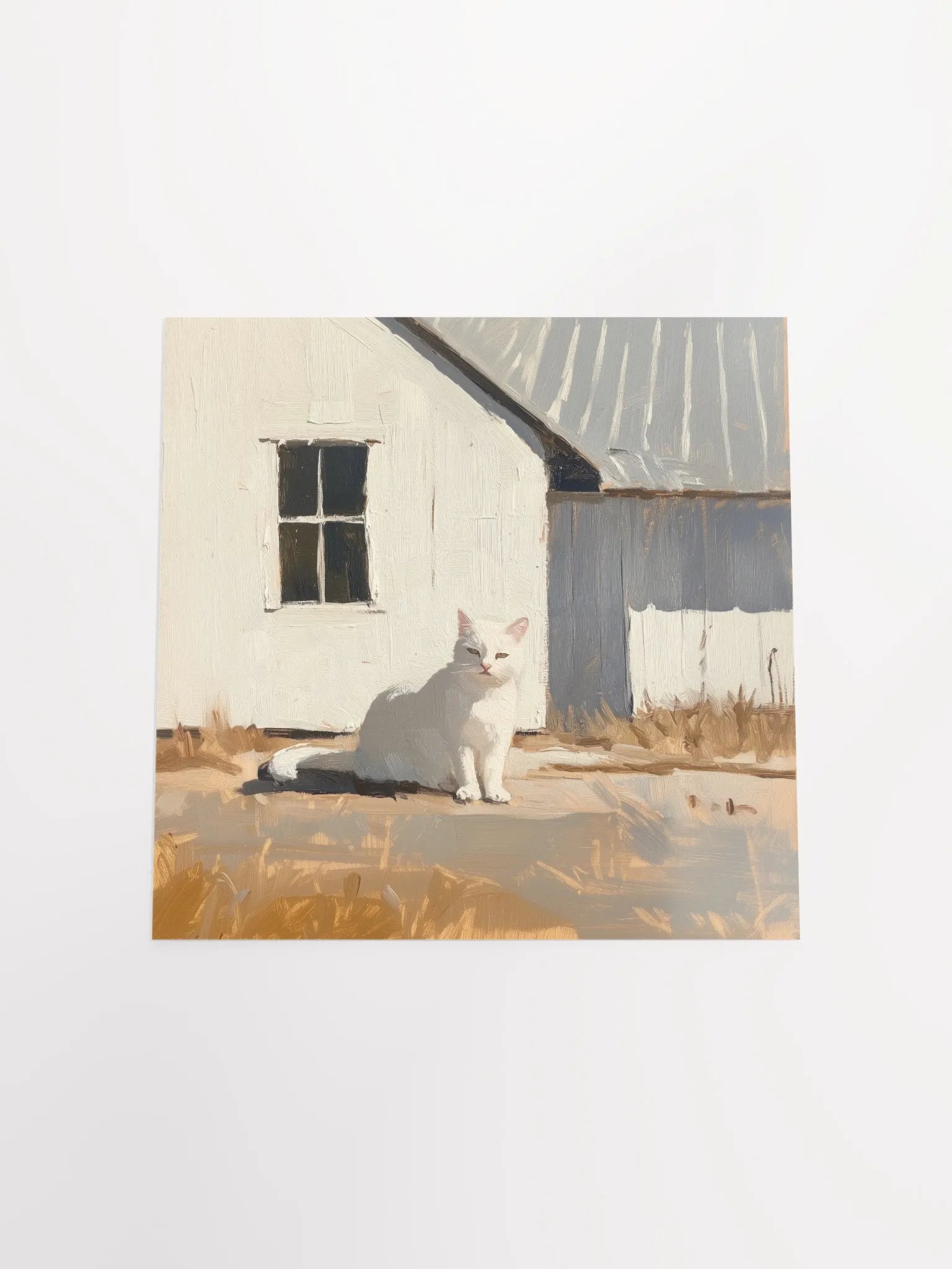 Modern Farmhouse: White Cat Art Print product image (4)