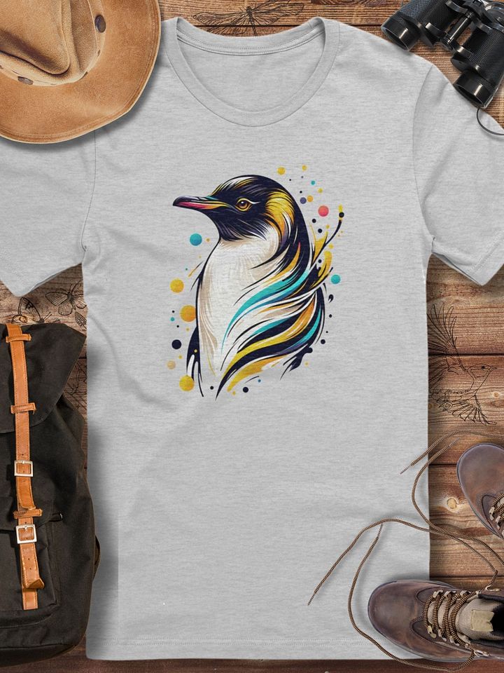 Yellow-Eyed Penguin T-Shirt, Artistic Wildlife Bird Tee, Abstract Penguin Graphic, Nature-Inspired Animal Lover T-shirt product image (1)
