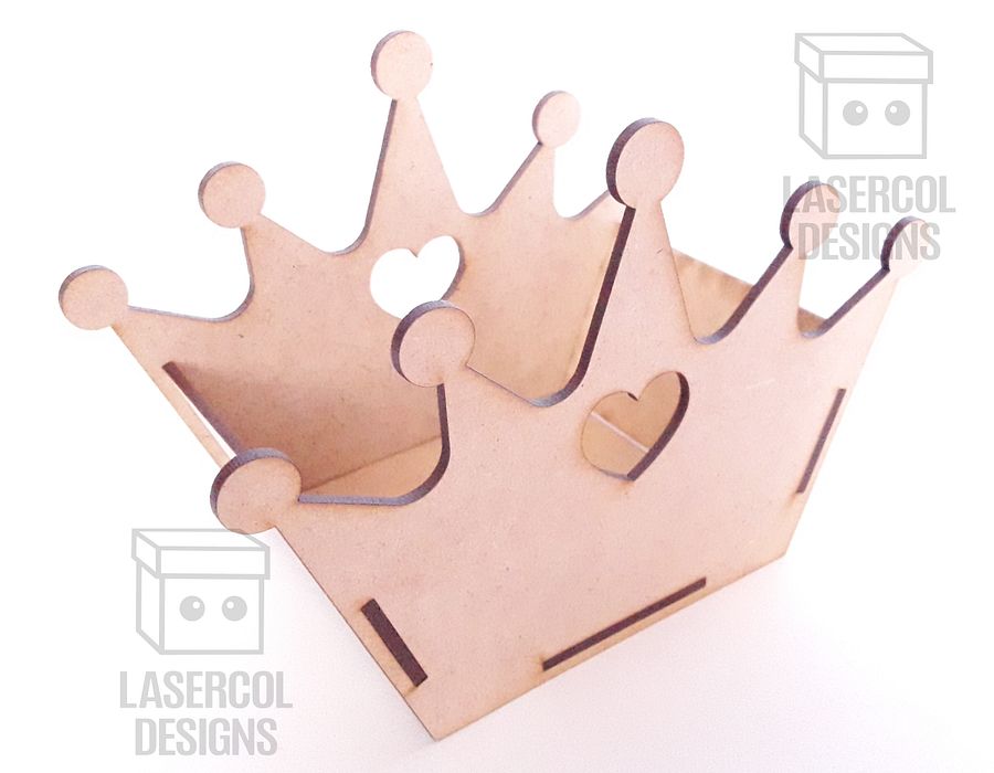 Crown Shaped Box (4 sizes, 3 Styles) - Laser Cut Files product image (5)