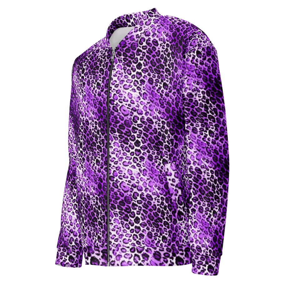 Purple Leopard Pattern Bomber Jacker product image (3)