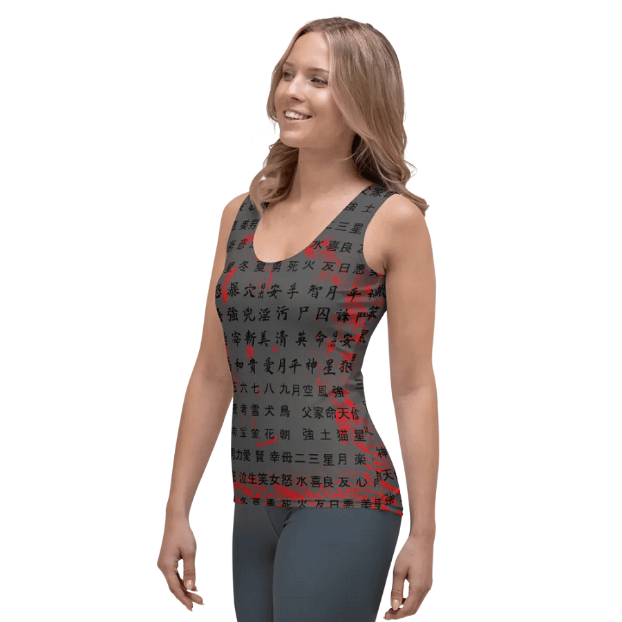 Customizable Chinese Characters - Red Swirls | All-Over Print Tank Top product image (3)