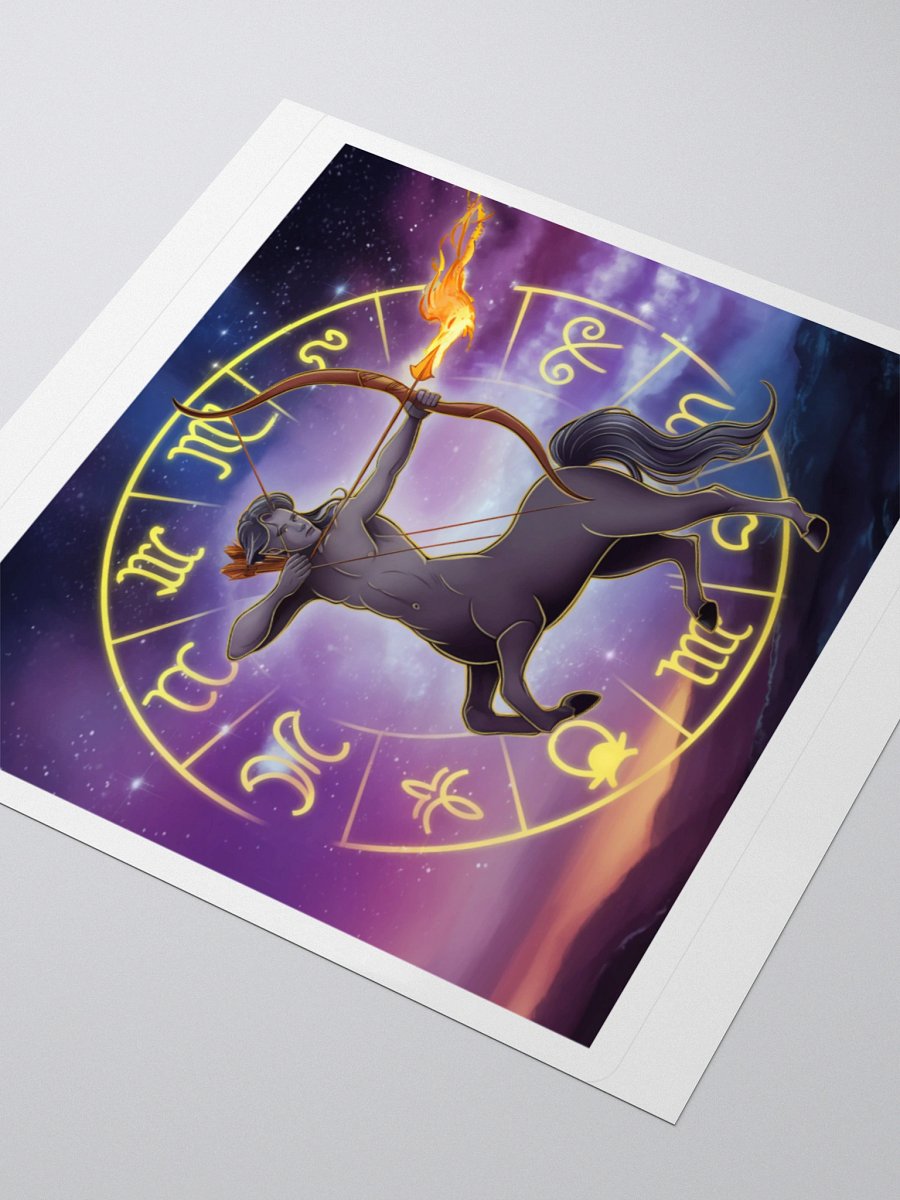 Exclusive Sagittarius Zodiac Sticker: Centaur Archer with Zodiac Wheel - Perfect for Astrology Lovers and Gift-Giving! product image (9)