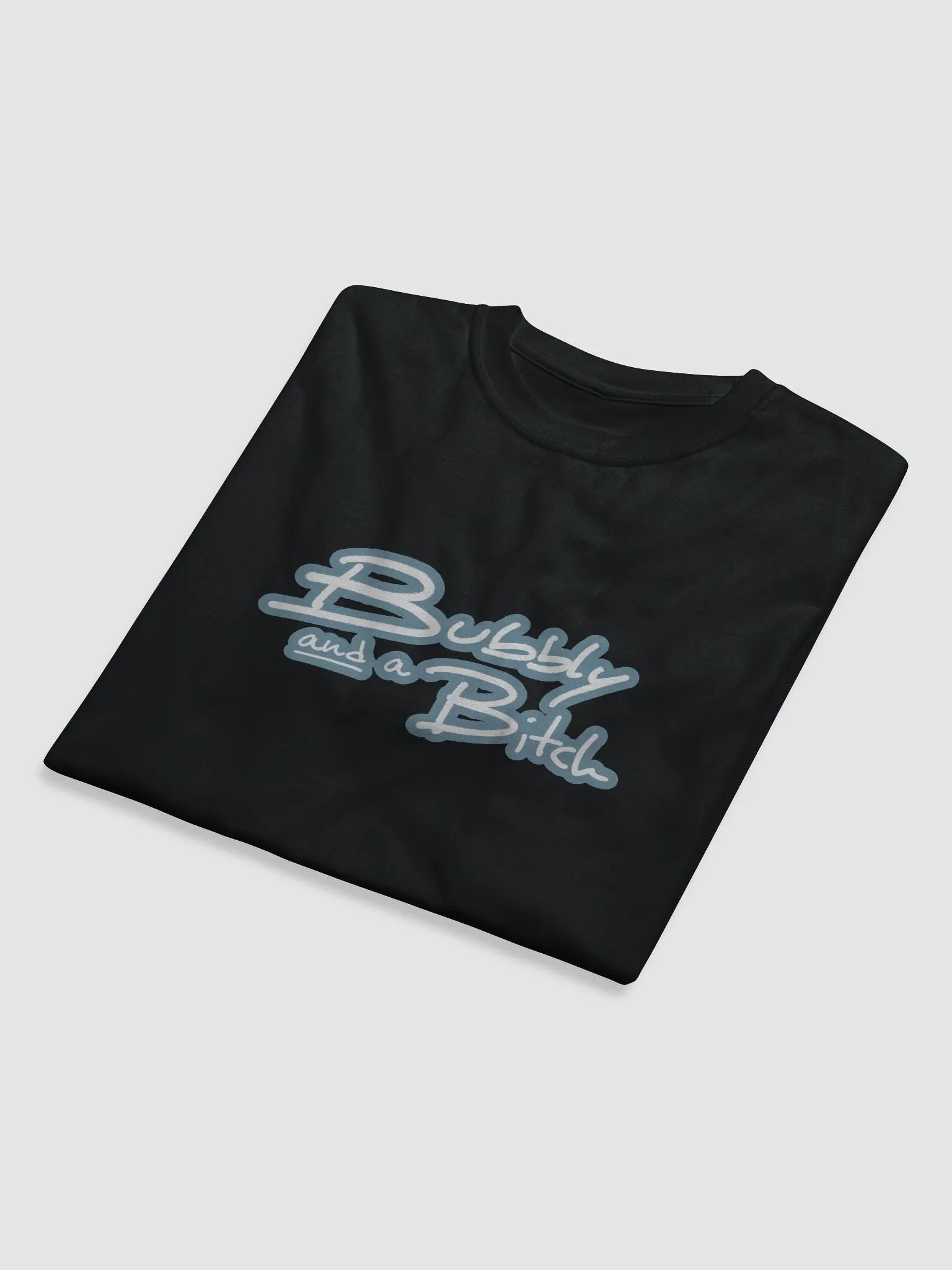 Bubbly and a B*tch (lined design, #709AAF) unisex eco tee product image (8)