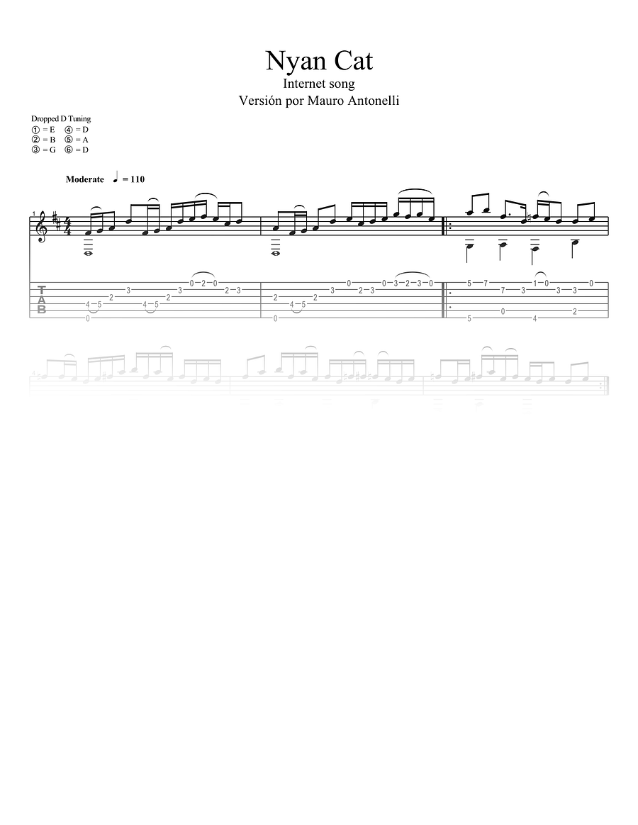 Nyan Cat - Partitura + Tabs + gp5 product image (1)