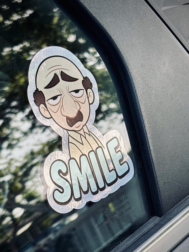 Harut Holographic Sticker Sheet — Shine Bright, Frown Hard product image (1)