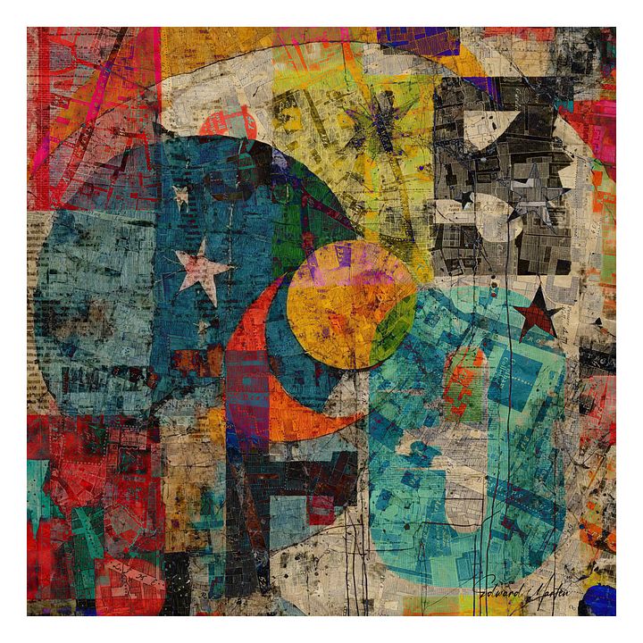 'Cosmic Fusion' by Edward Martin: Mixed media Collage Print product image (1)