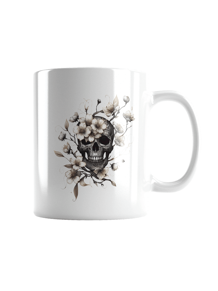 Floral Skulls White Glossy Mug product image (3)