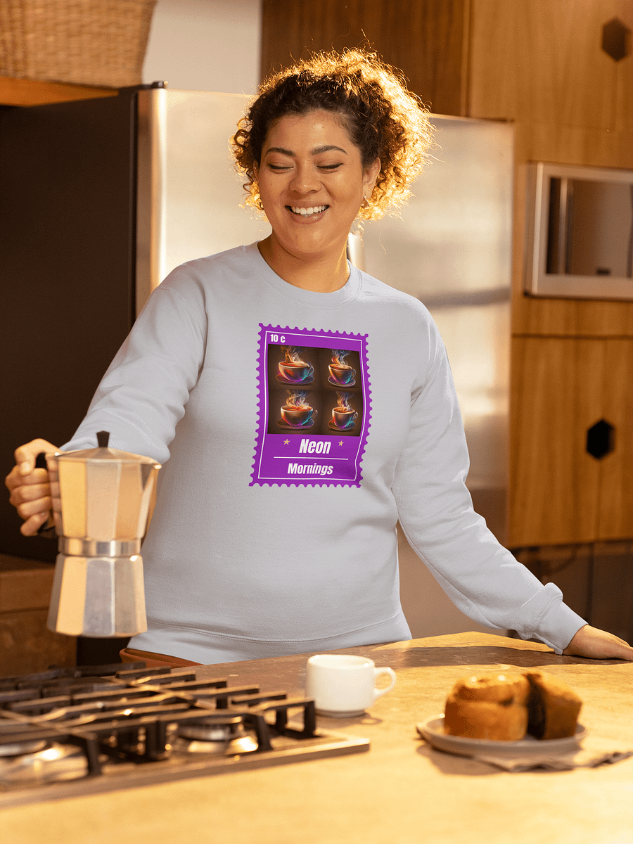 Neon Mornings Coffee Cup Stamp Sweatshirt product image (49)