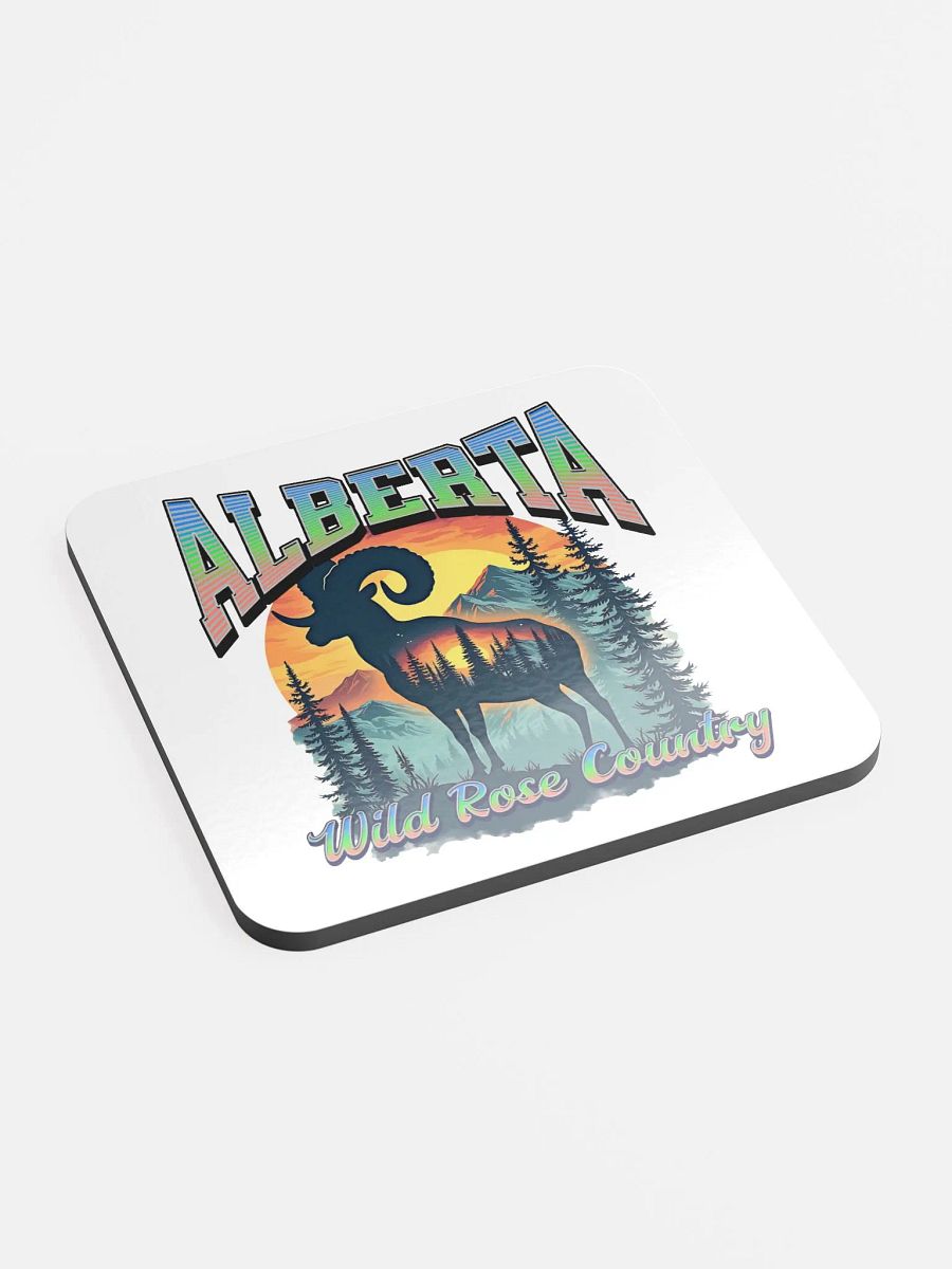 Alberta Wild Rose Country Rocky Mountain Bighorn Sheep Coaster Set product image (3)