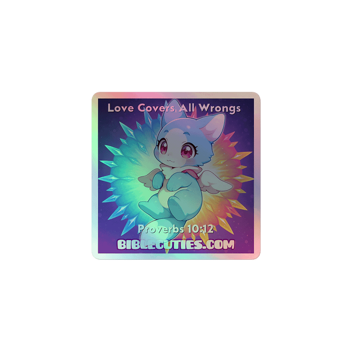 Bible Cuties Miriam - Love Covers All Wrongs Holographic Sticker product image (1)