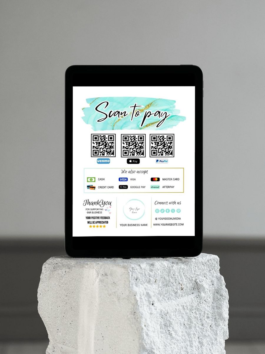 Marina - Scan To Pay QR Code Sign Template product image (2)