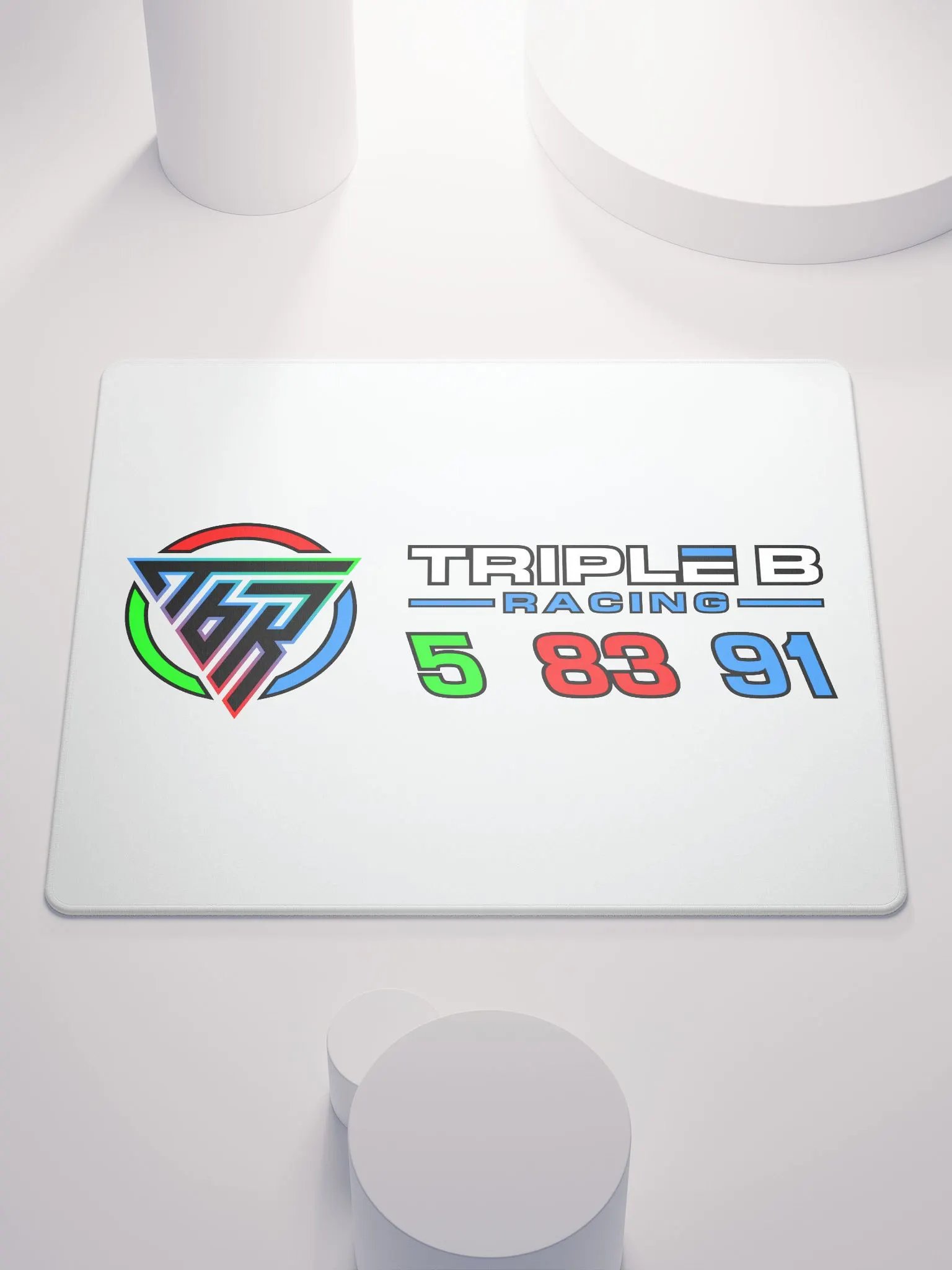 PRIZM Triple B Racing numbers mouse pad (Light Grey) product image (2)