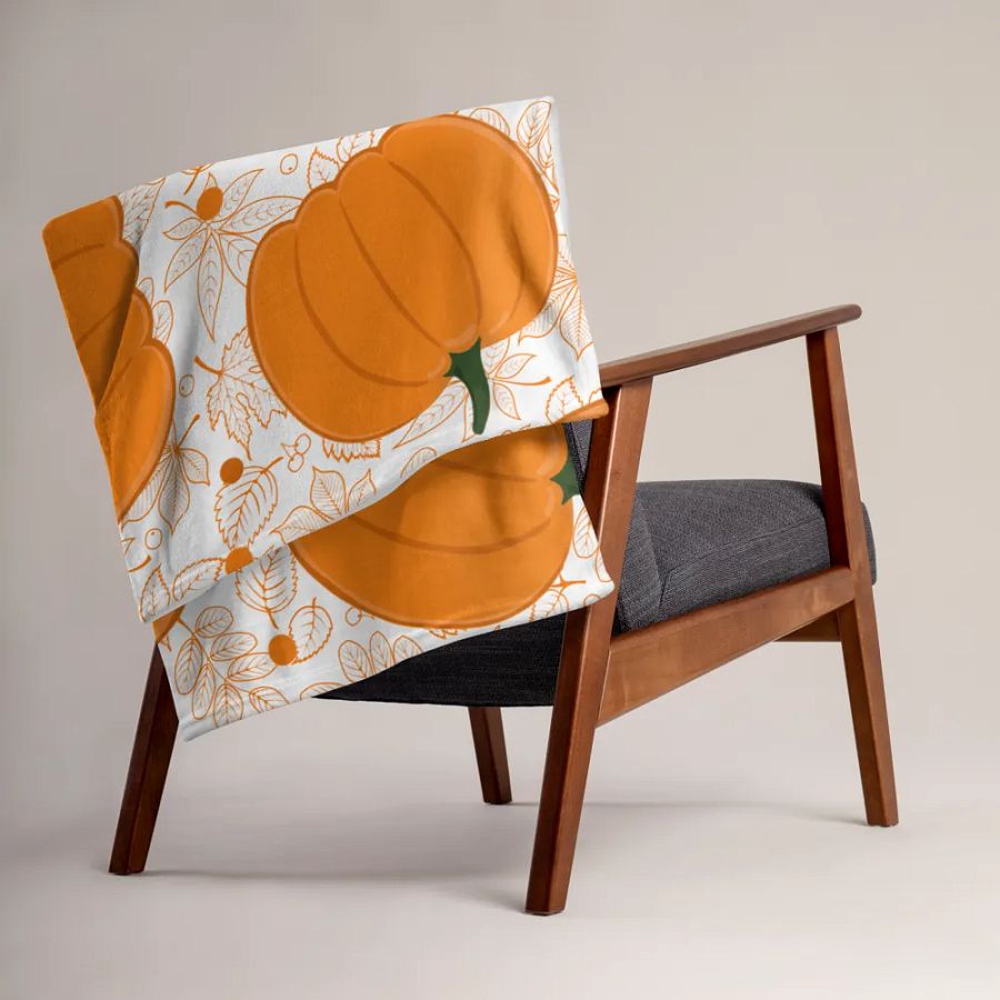 Cozy Fall Pumpkin Throw Blanket | Autumn Home Decor product image (3)