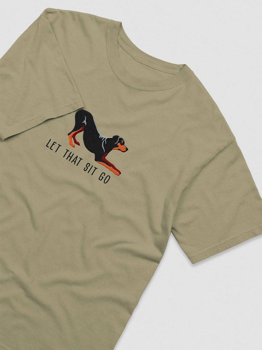 Let That Sit Go T-Shirt(Embroidered) of a Rhodesian Ridgeback(Black & Tan) product image (11)