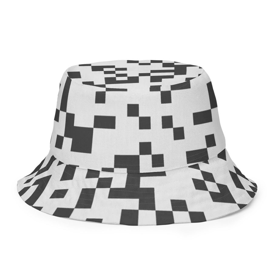 Pixelated Monochrome Reversible Bucket Hat product image (2)