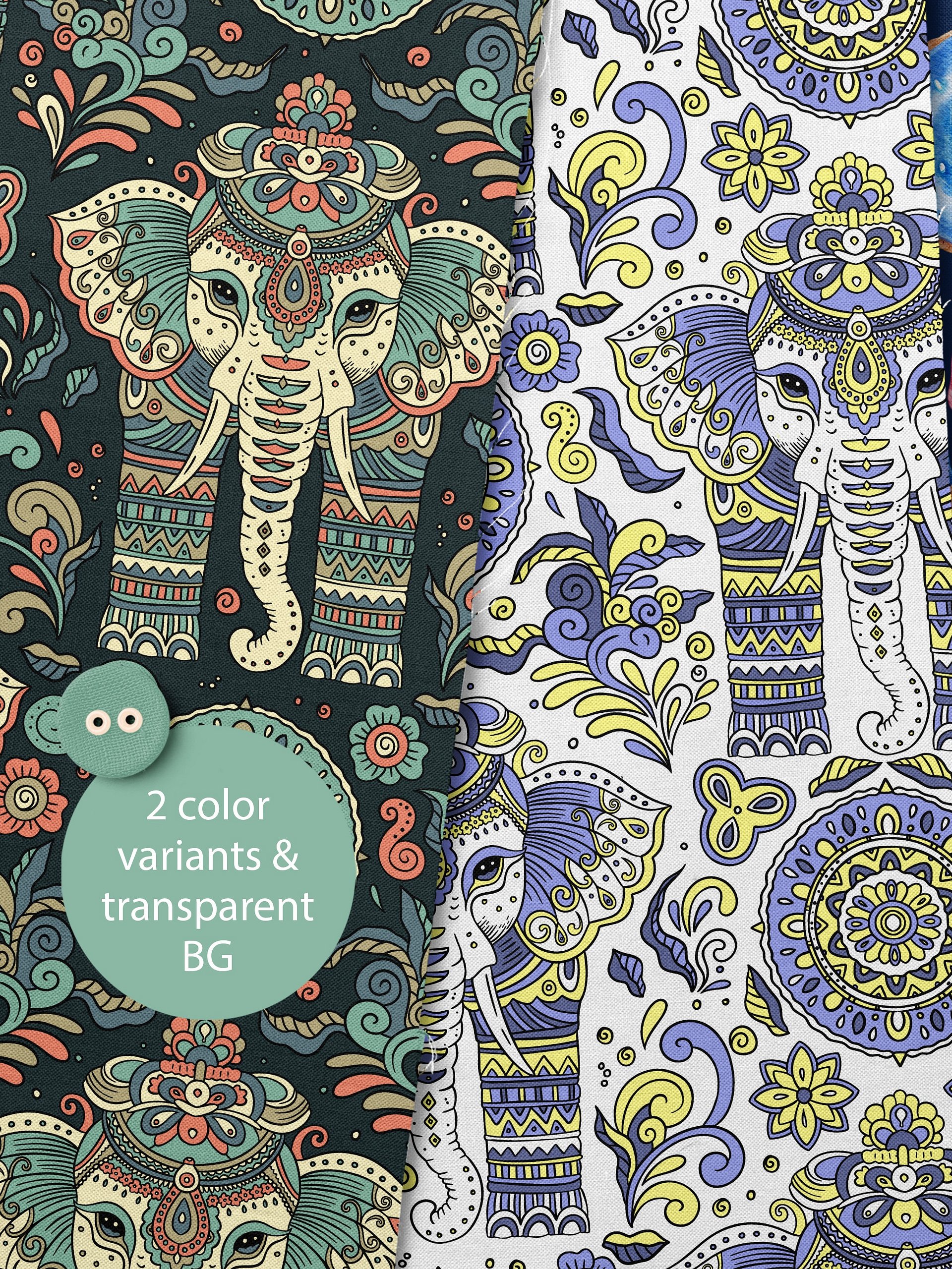 Boho Elephant Seamless Pattern product image (2)