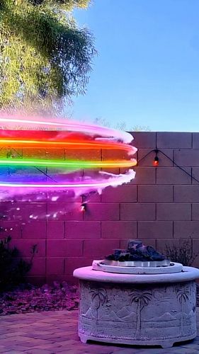 Magic in the Backyard ✨🌈 #aivideo #RainbowEffect #MagicalMoments #BackyardVibes #CreativeShots #ColorfulMagic #PhotographyLov...